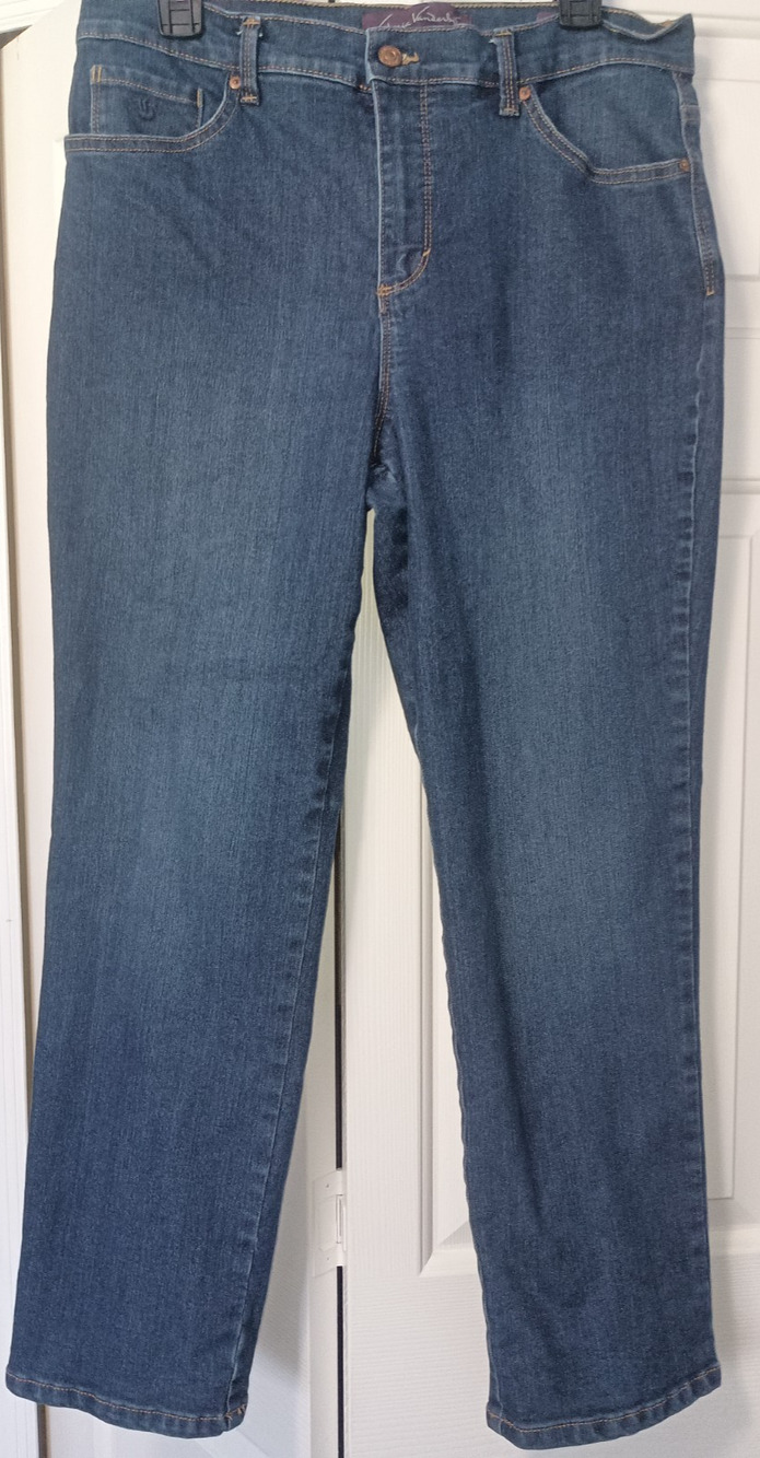 Gloria Vanderbilt Amanda Jeans Women's 12 Short Blue Tapered Straight High-Rise